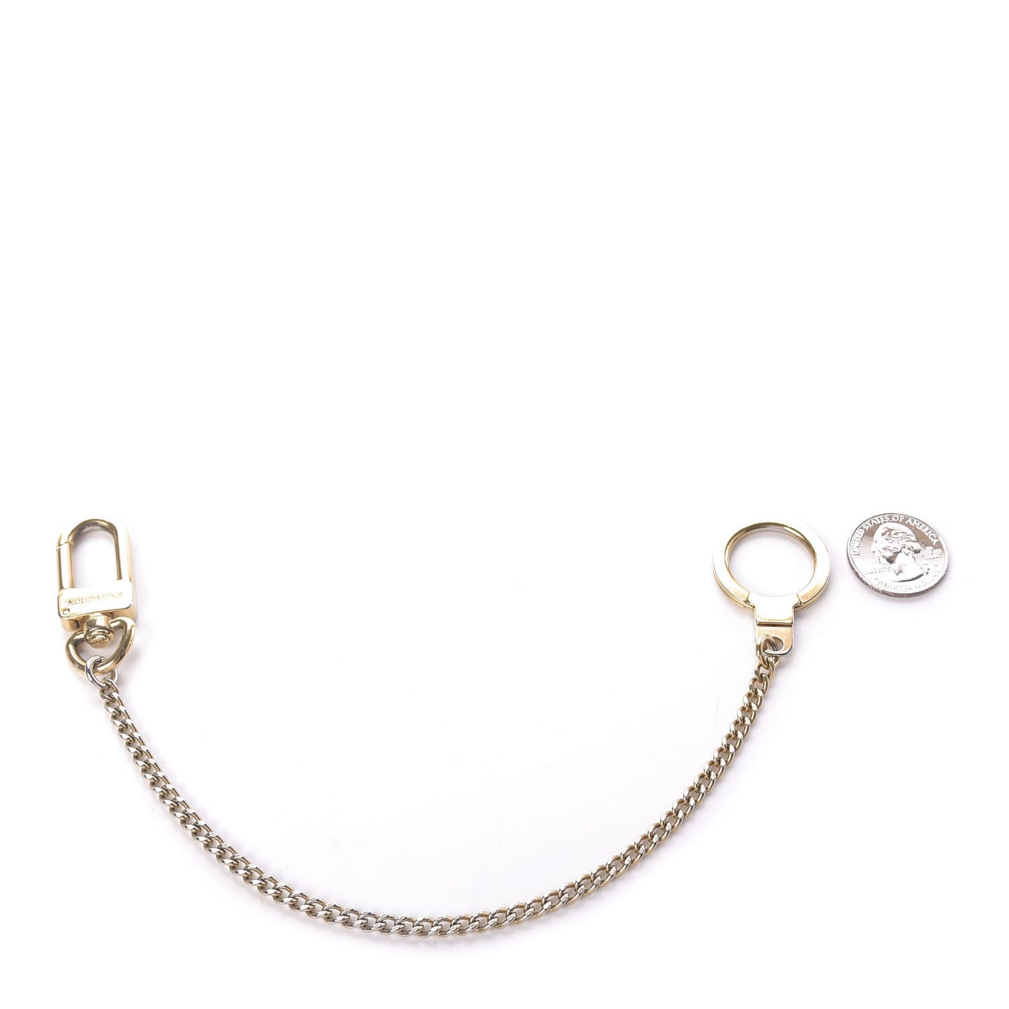 Metal Pochette Extender Key Ring Chain Gold