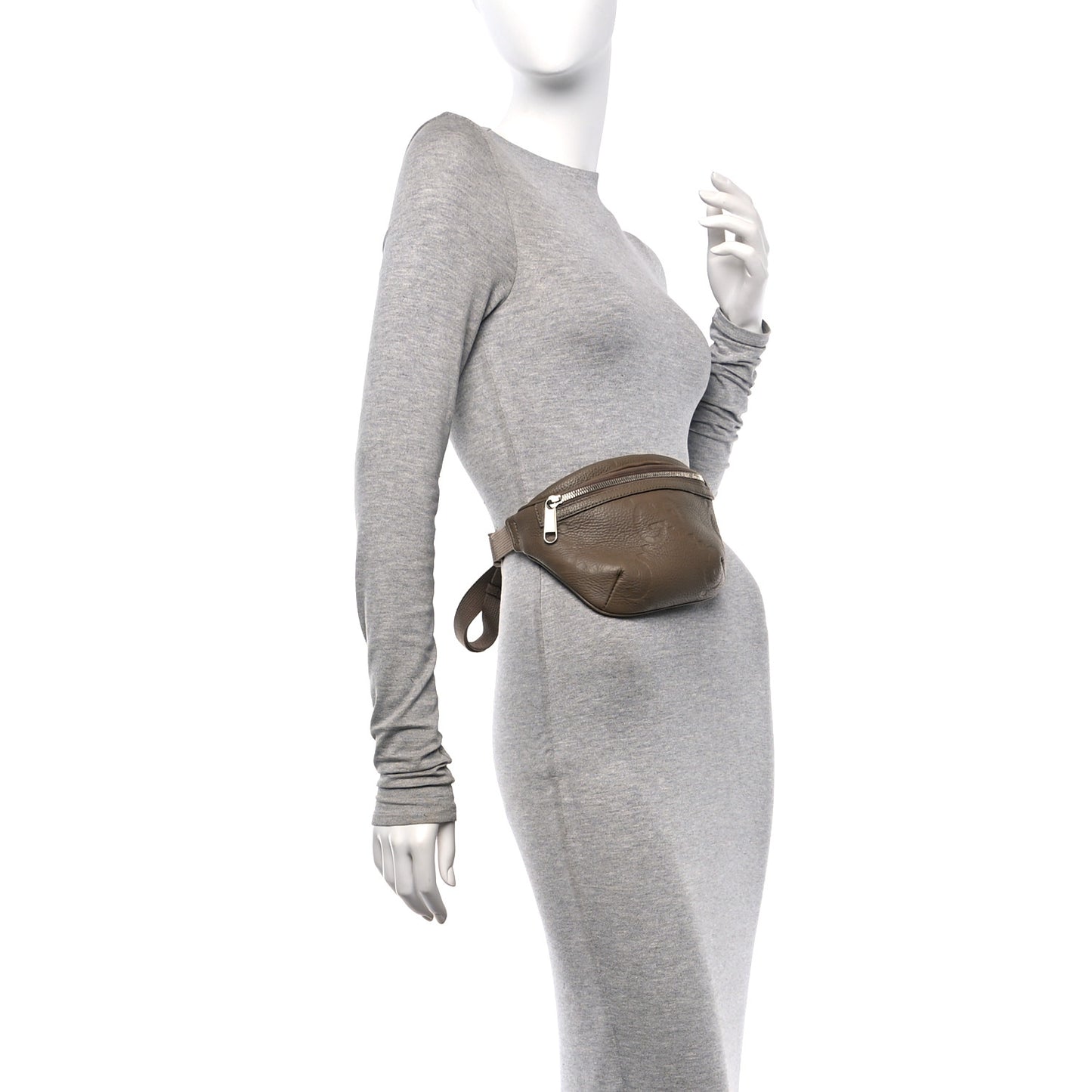 Piuma Calfskin Jumbo GG Embossed Small Belt Bag Good Taupe