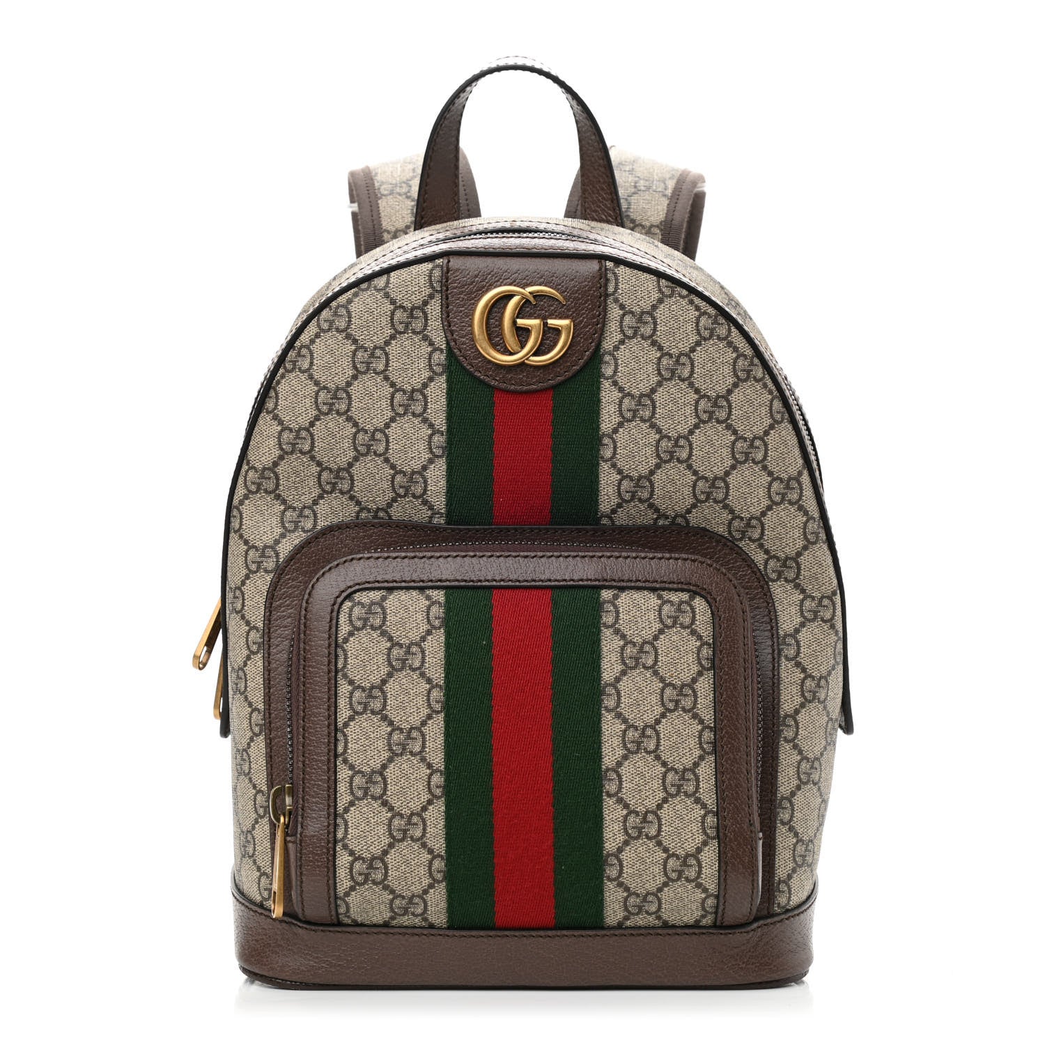 Gucci GG Supreme Monogram Calfskin Web Small Ophidia Day Backpack Beige Ebony New Acero 1 of 10