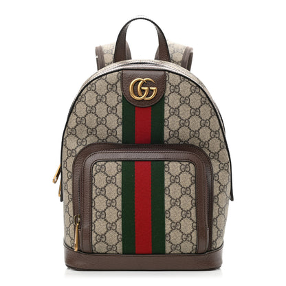 Gucci GG Supreme Monogram Calfskin Web Small Ophidia Day Backpack Beige Ebony New Acero 1 of 10