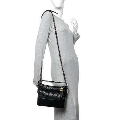 Chanel Aged Calfskin Quilted New Medium Gabrielle Hobo Black 2 of 11