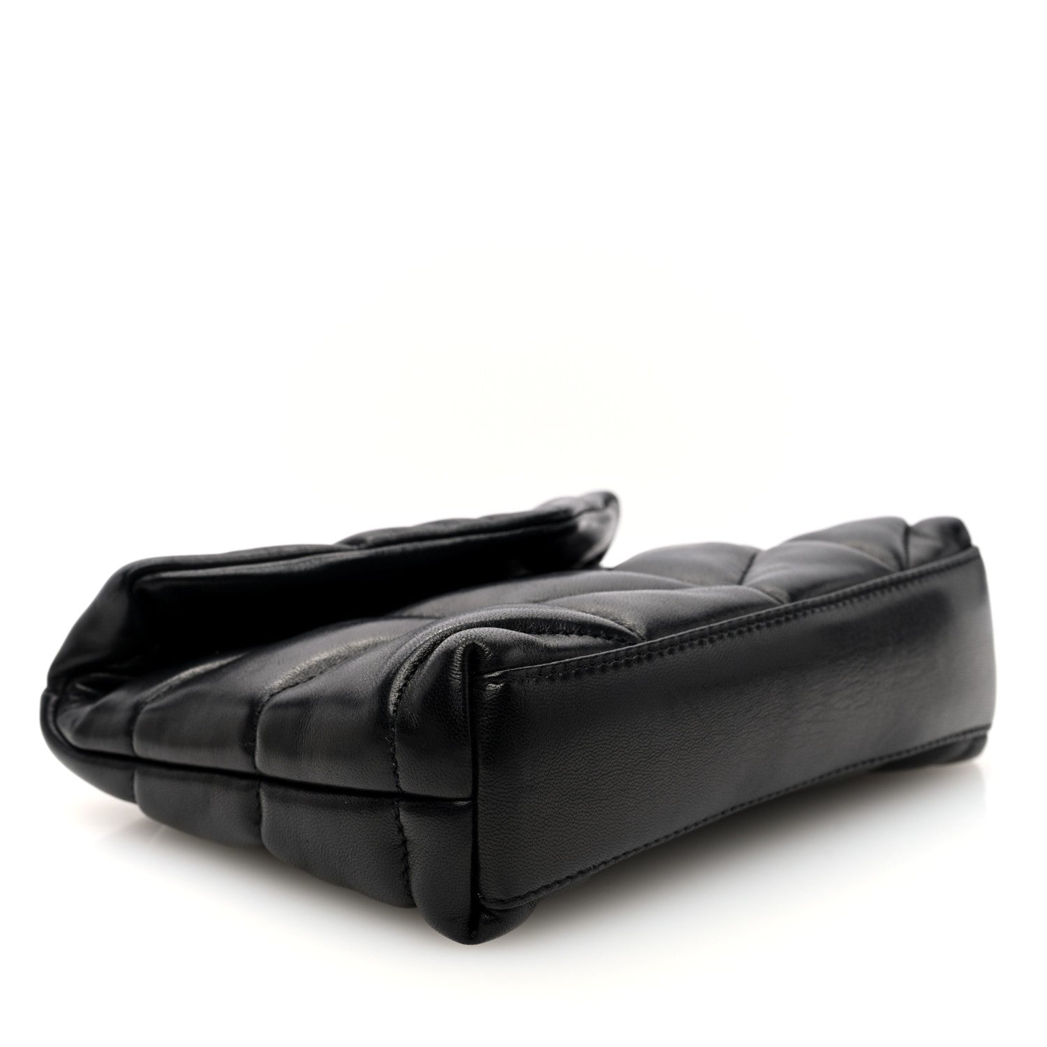 Saint Laurent Lambskin Monogram Loulou Puffer Pouch Clutch Black 5 of 12