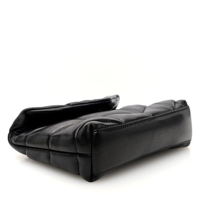 Saint Laurent Lambskin Monogram Loulou Puffer Pouch Clutch Black 5 of 12