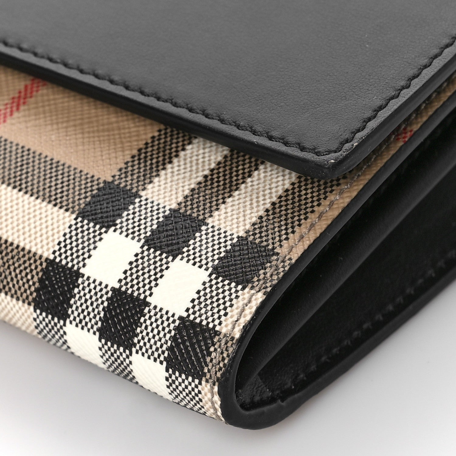 Burberry Calfskin Vintage Check Hannah Wallet with Detachable Strap Black 8 of 8