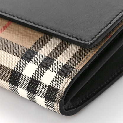 Burberry Calfskin Vintage Check Hannah Wallet with Detachable Strap Black 8 of 8
