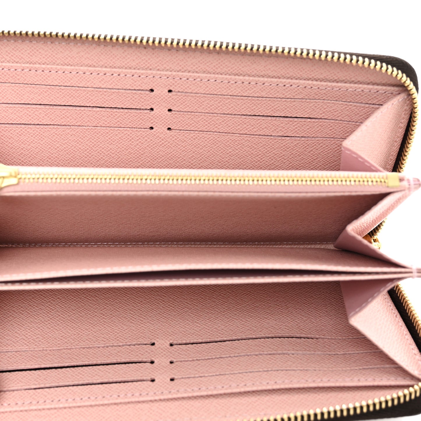 Damier Ebene Zippy Wallet Rose Ballerine