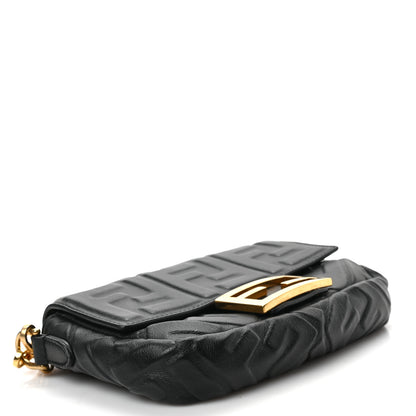 Fendi Nappa FF 1974 Embossed Mini Baguette Black 4 of 8