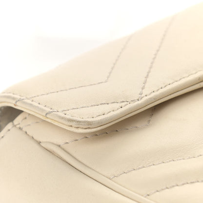 Gucci Calfskin Matelasse Super Mini GG Marmont Shoulder Bag White 7 of 17