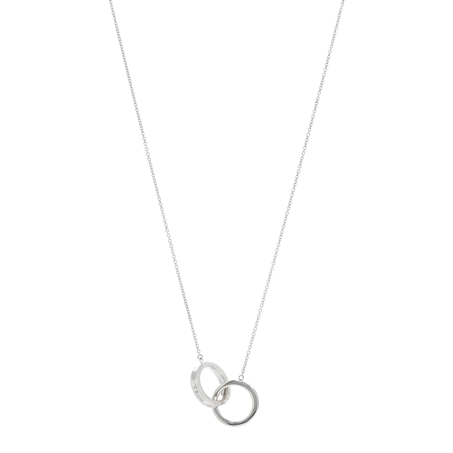 Tiffany Sterling Silver 1837 Interlocking Circles Pendant Necklace 1 of 4