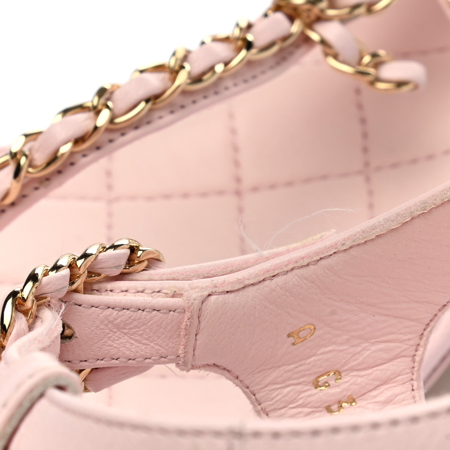 Chanel Lambskin Chain CC Logo Thong Sandals 37.5 Light Pink 10 of 10