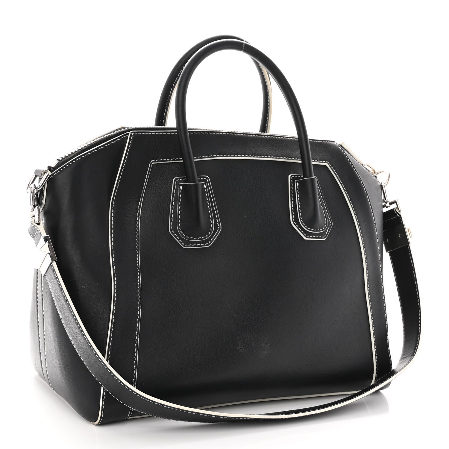 Givenchy Calfskin Contrast Stitched Medium Antigona Black 3 of 14