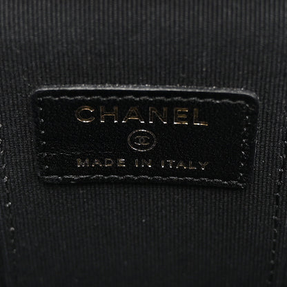 Chanel Lambskin Quilted Top Handle Mini Vanity Case With Chain Black 6 of 12