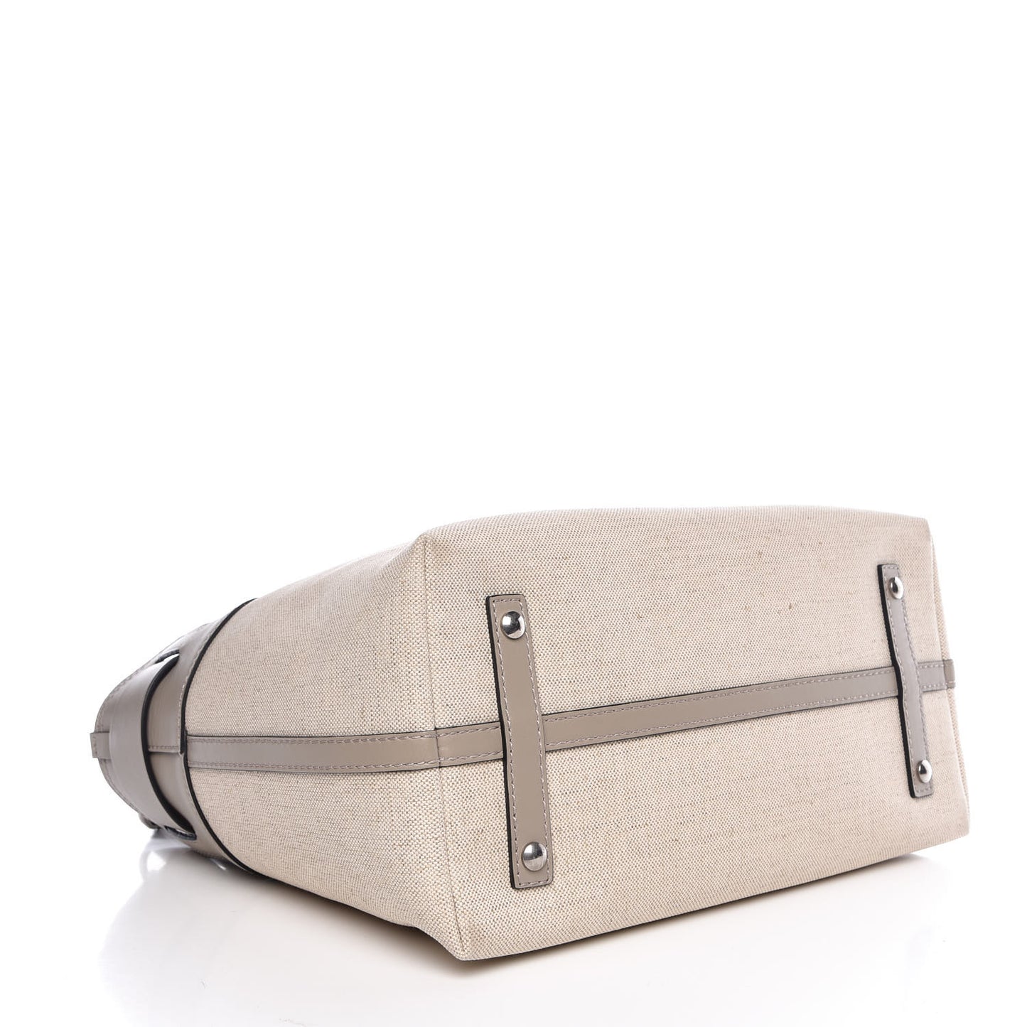Canvas Calfskin Medium Belt Bag Grey Stone