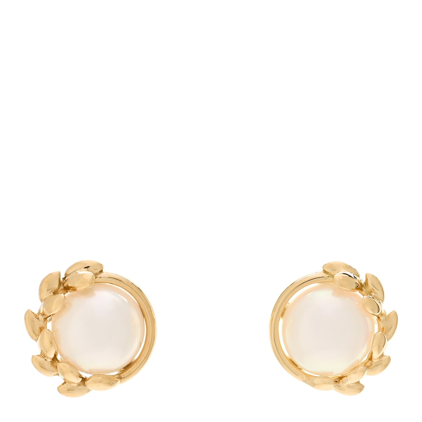 18k Yellow Gold Pearl Paloma Picasso Olive Leaf Earrings