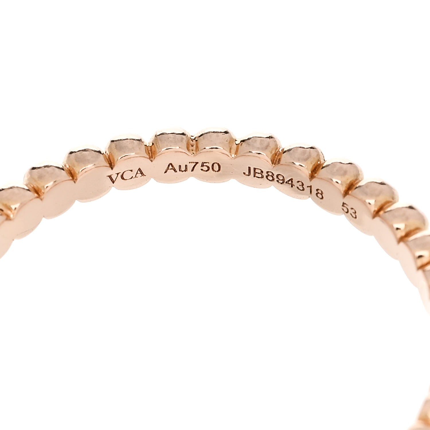 Van Cleef & Arpels 18K Rose Gold Small Perlee Ring 53 6.25 4 of 5