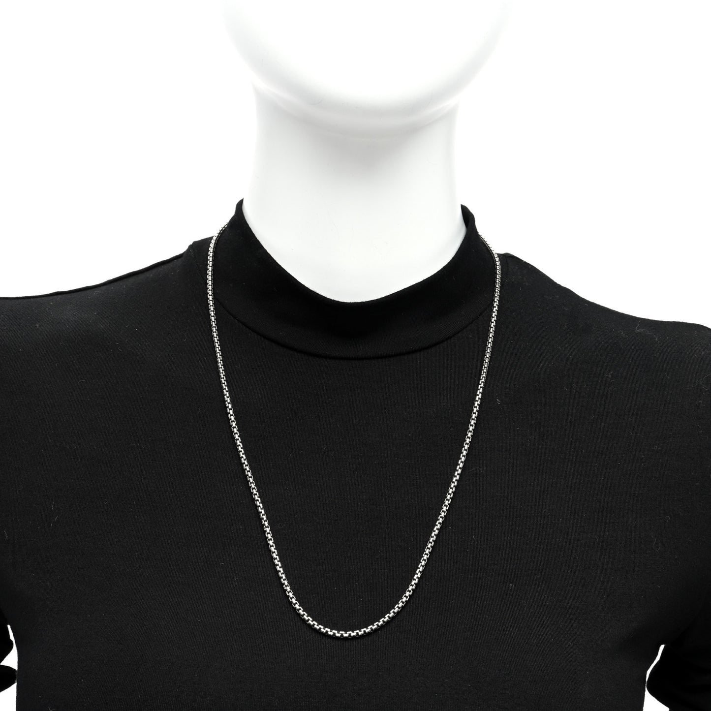 Sterling Silver 2.7mm Small Box Chain Necklace 24"