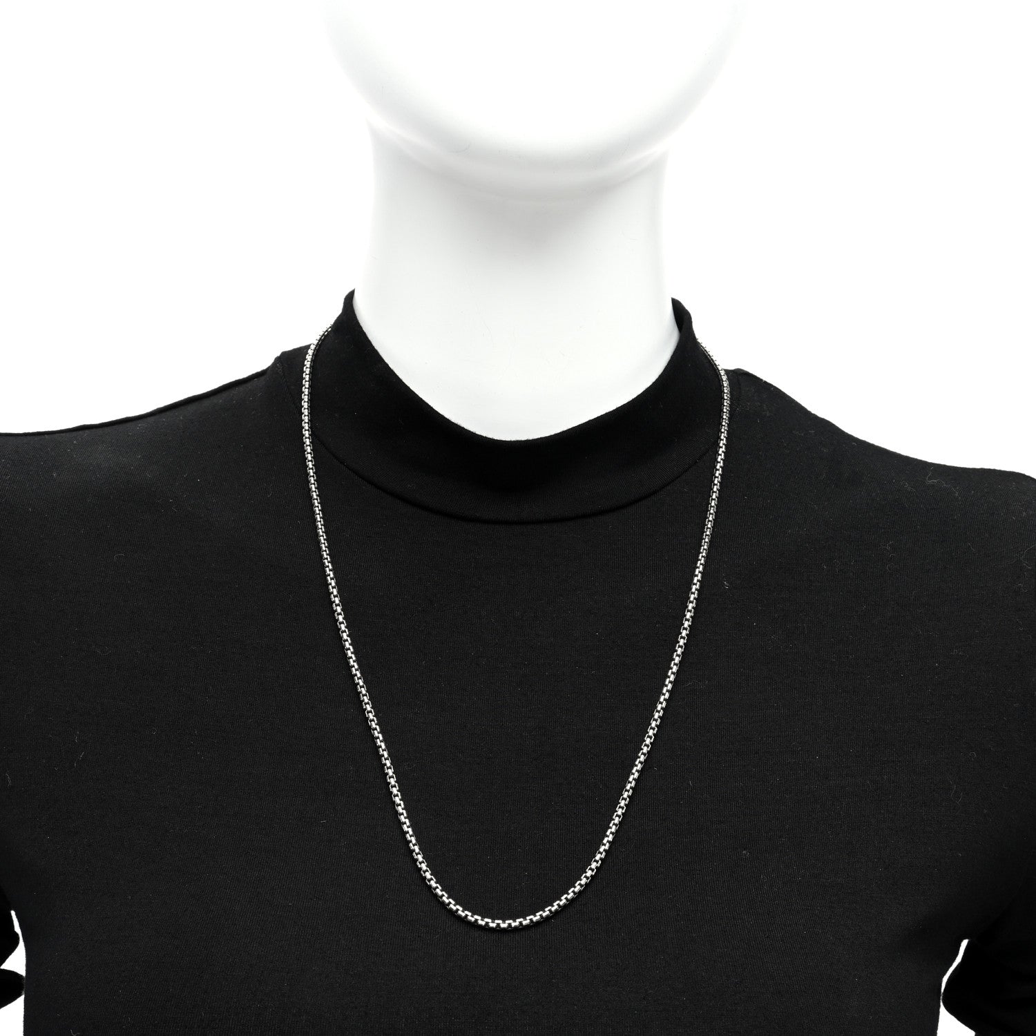 David Yurman Sterling Silver 2.7mm Small Box Chain Necklace 24" 2 of 4