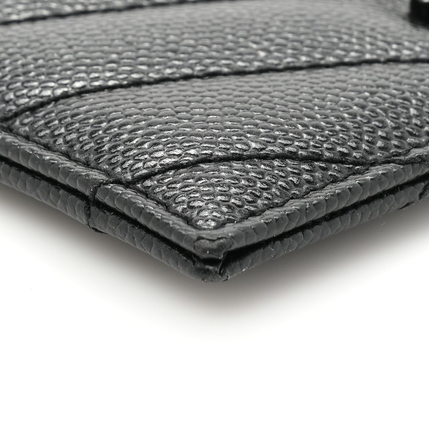Grain De Poudre Matelasse Chevron Monochrome Monogram Credit Card Case Black