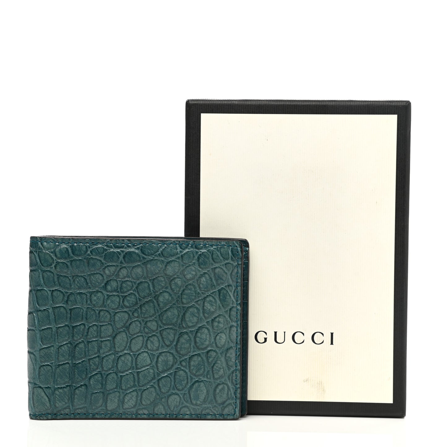 Crocodile Bi-Fold Wallet Light Gasoline