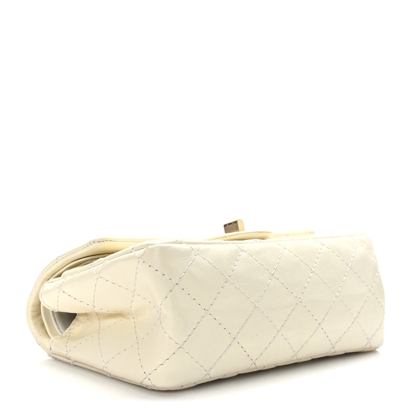 Aged Calfskin Quilted 2.55 Reissue 224 Flap White