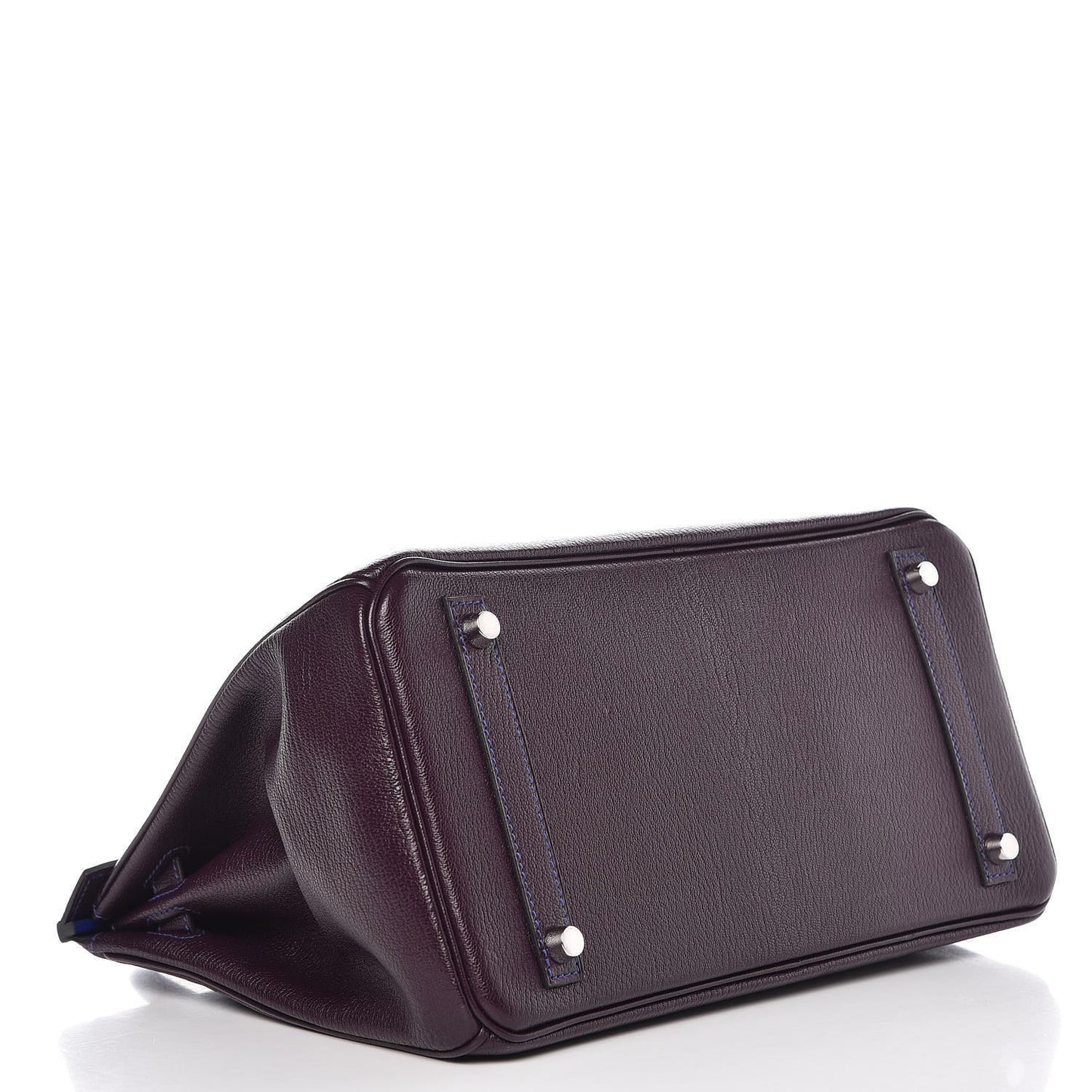 Chevre Mysore Bi-Color Horseshoe Birkin 30 Raisin Bleu Electrique