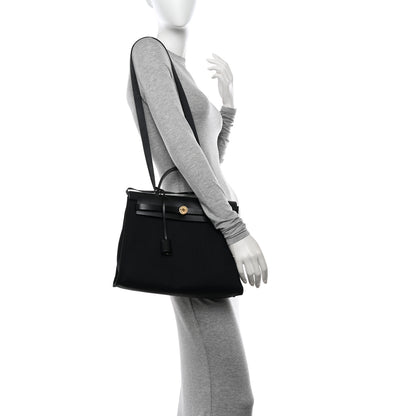Hermes Military Toile Vache Hunter Herbag Zip PM 31 Black 2 of 10