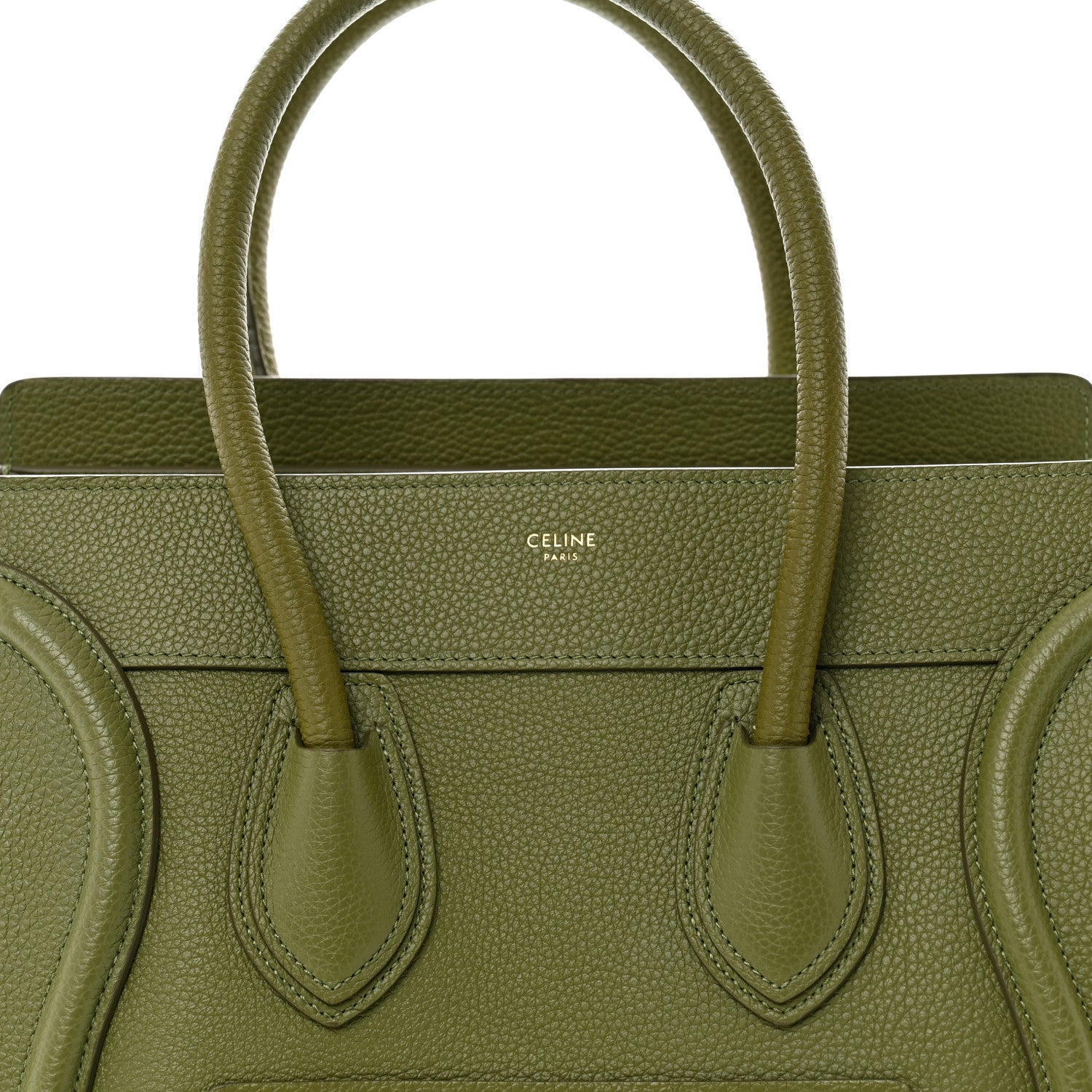 Celine Drummed Calfskin Micro Luggage Light Khaki 8 of 15