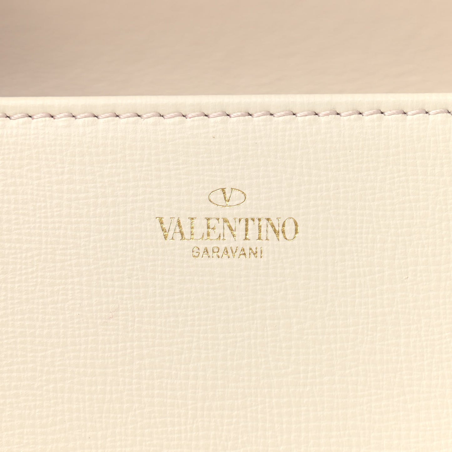 Grainy Calfskin VLogo Stud Sign Shoulder Bag Light Ivory