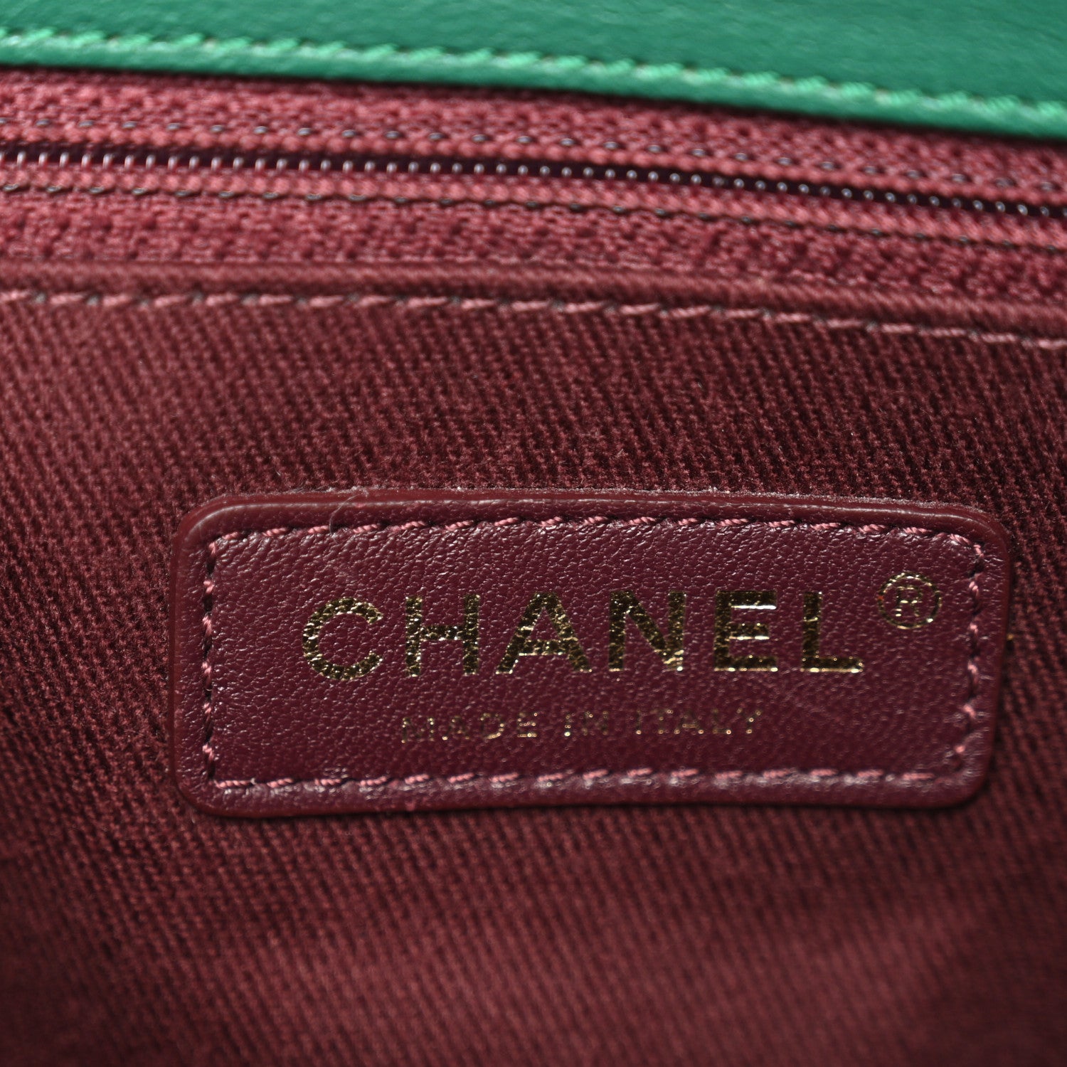 Chanel Shiny Sheepskin Quilted Large Trapezio Flap Green 6 of 10