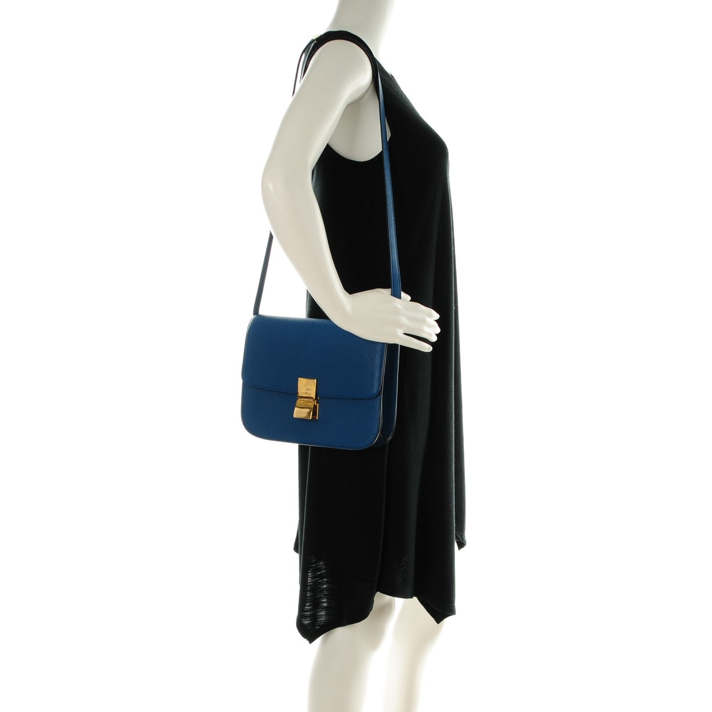 Goatskin Medium Classic Box Flap Bag Sea
