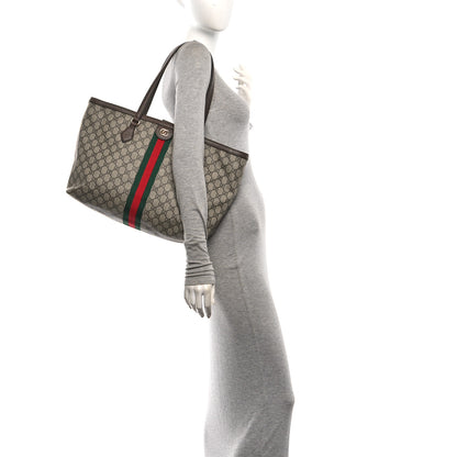 Gucci GG Supreme Monogram Medium Ophidia Shopping Tote Brown 2 of 9