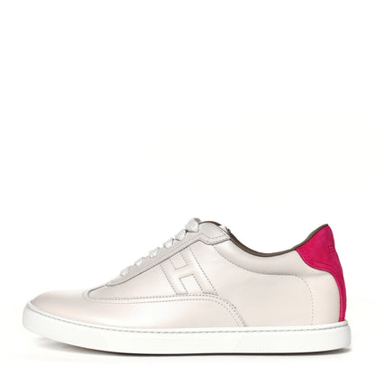 Hermes Calfskin Quicker Sneakers 38 White Rose Fuchsia 1 of 6