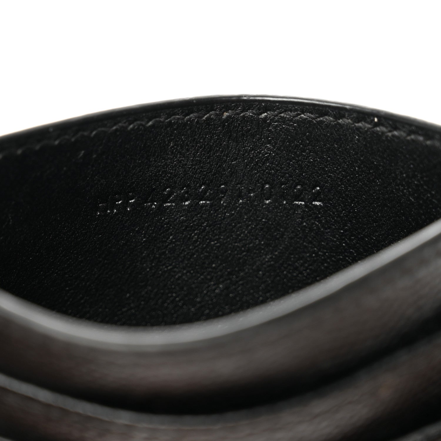 Saint Laurent Grain De Poudre Matelasse Chevron Monogram Credit Card Case Black 7 of 10