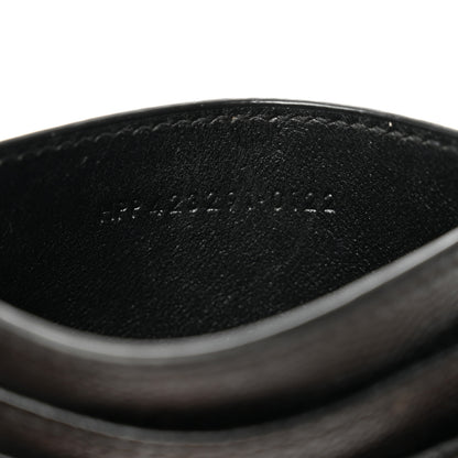 Saint Laurent Grain De Poudre Matelasse Chevron Monogram Credit Card Case Black 7 of 10