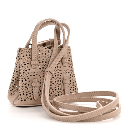 Alaia Calfskin Vienne Wave Mini Mina Bag Sable 3 of 10