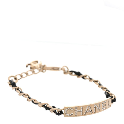 Chanel Metal Lambskin Crystal Sergeant Chanel Bracelet Gold 1 of 5
