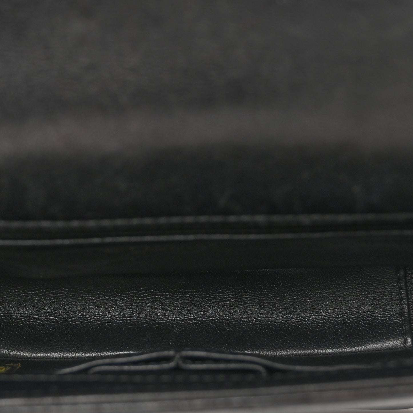 Lambskin Reversed Chevron Quilted Flap Black