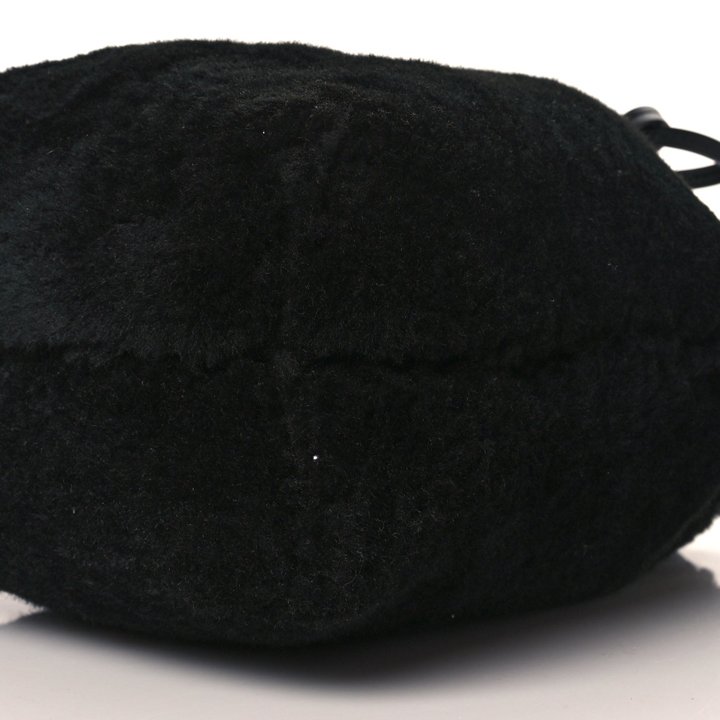 Shearling Mini Bucket Bag Black