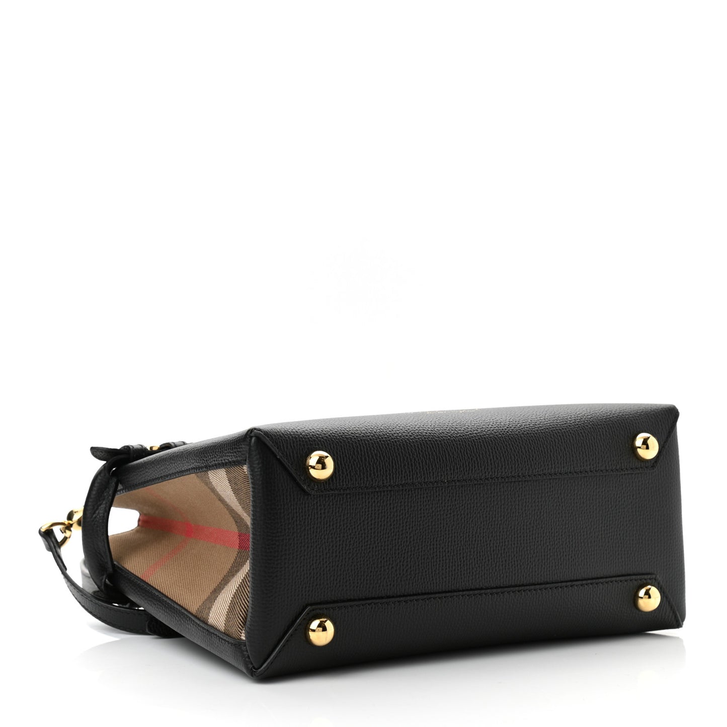 Derby Calfskin House Check Small Banner Tote Black