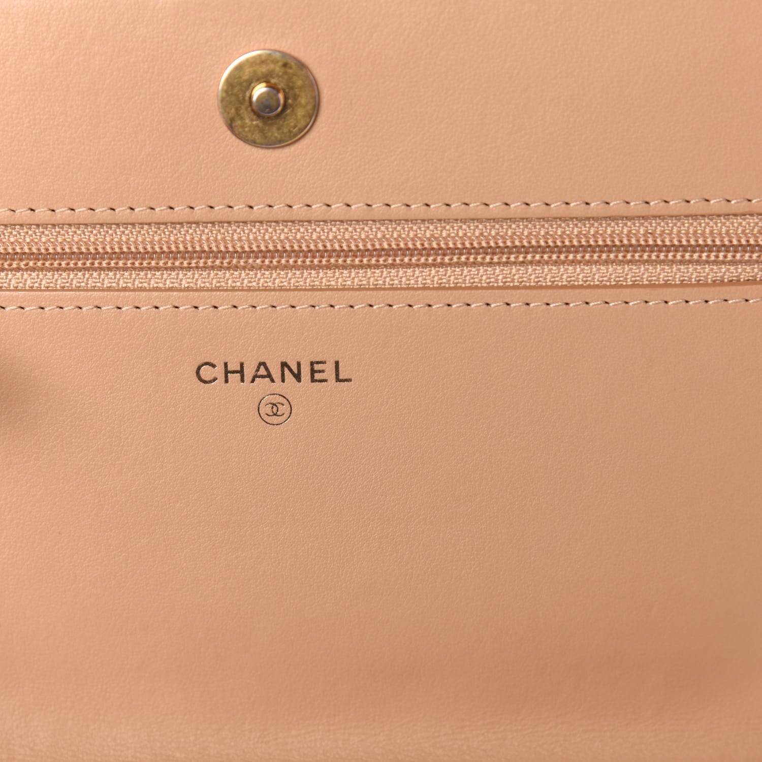 Chanel Caviar Quilted Boy Wallet On Chain WOC Dark Beige 6 of 10