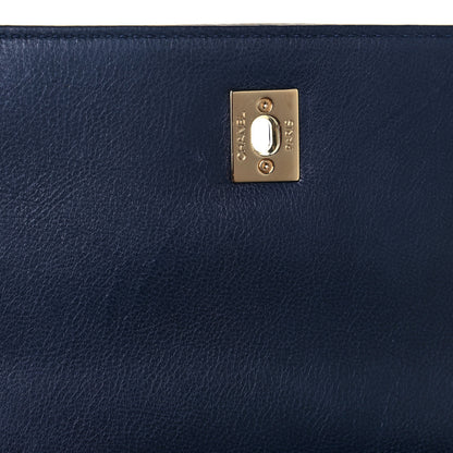 Chanel Calfskin Chevron Quilted Messenger Flap Navy 15 of 20