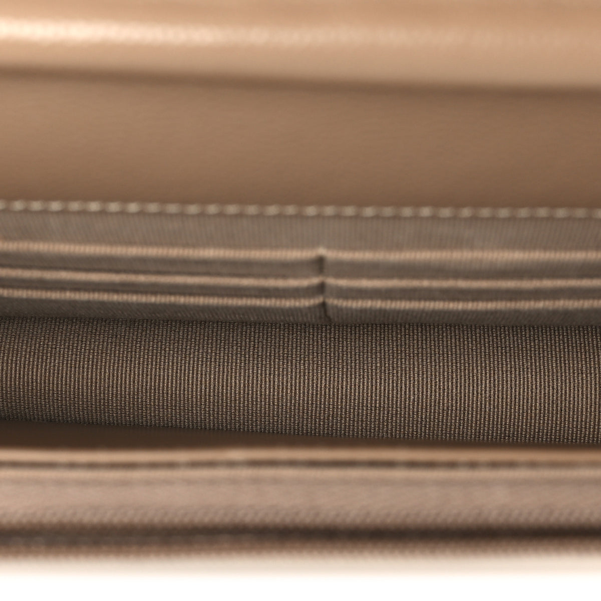 Caviar Quilted Wallet on Chain WOC Dark Beige