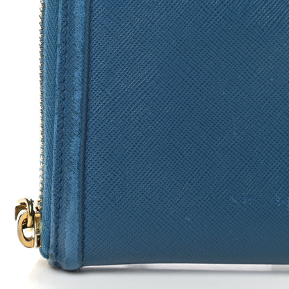 Prada Saffiano Zip Around Wallet Cobalto 5 of 11