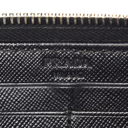 Prada Saffiano Zip Around Wallet Black 6 of 10
