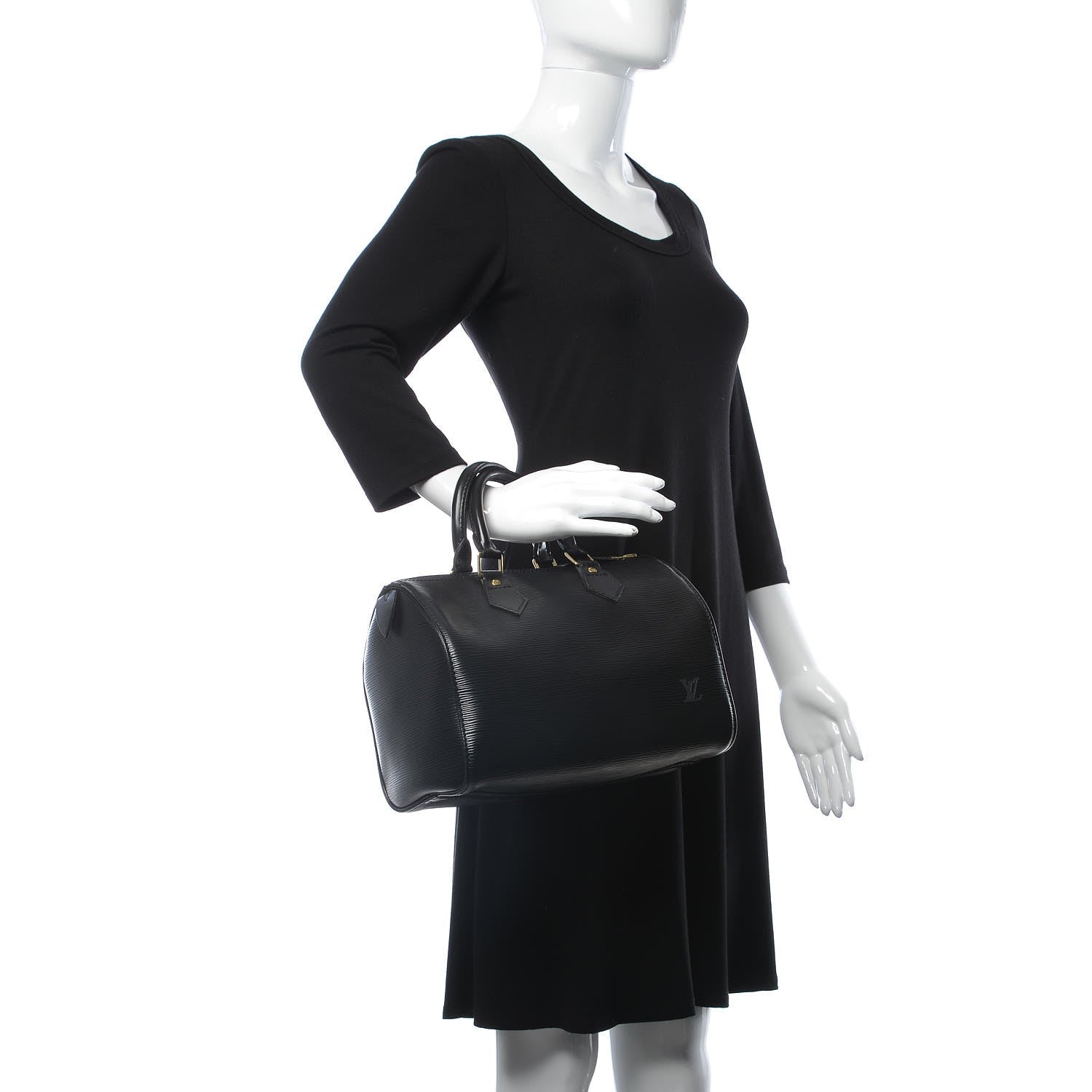 Louis Vuitton Epi Speedy 25 Black 2 of 7