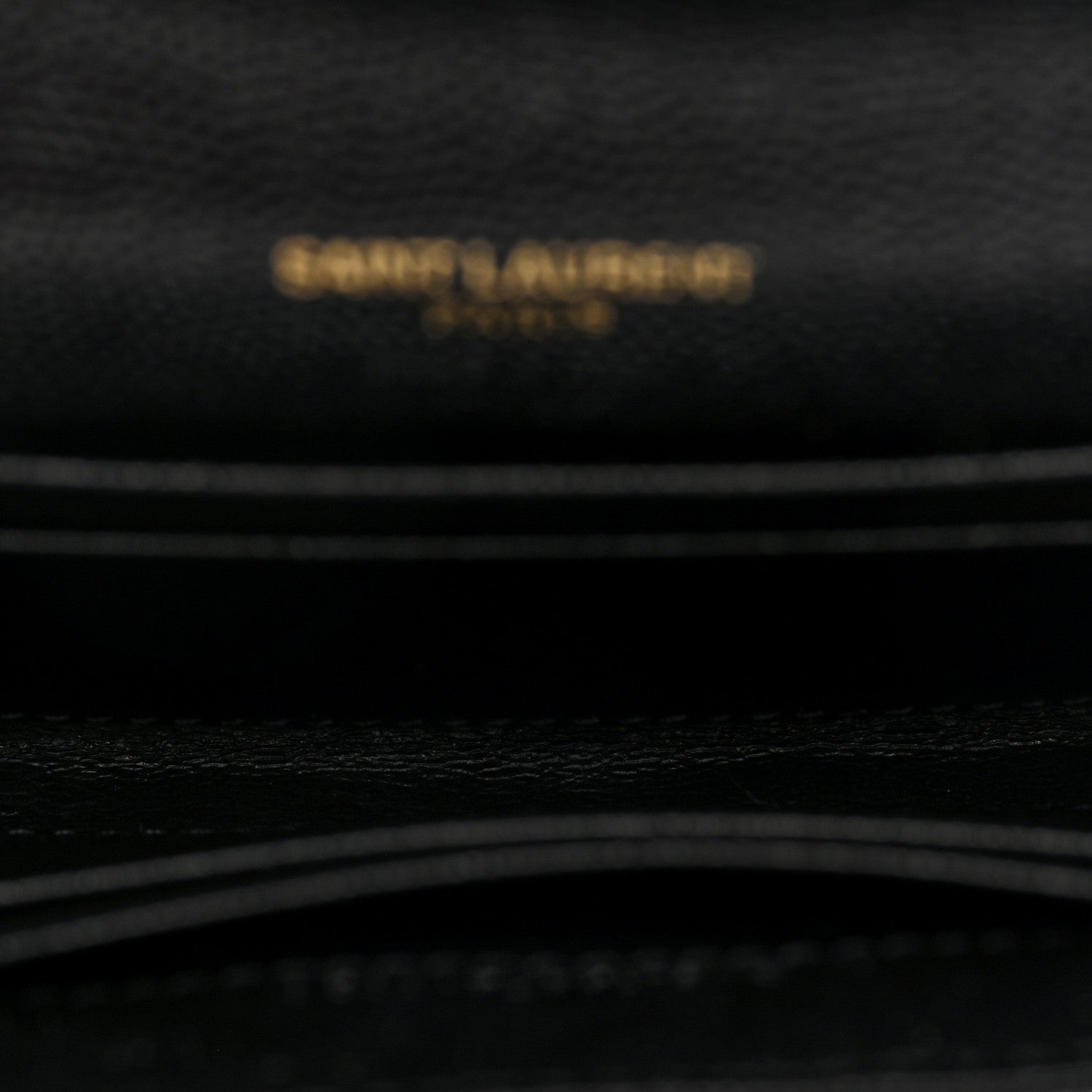 Saint Laurent Grain De Poudre Matelasse Chevron Small Monogram Envelope Wallet Black 5 of 7