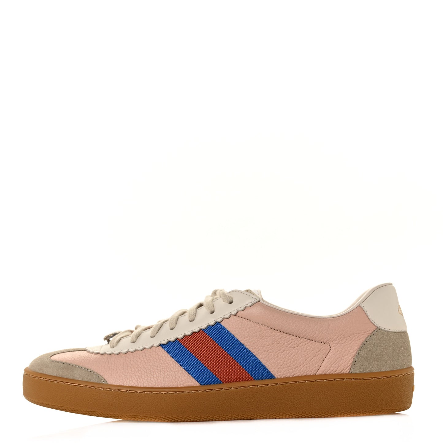Calfskin Suede Web Womens G74 Sneakers 40 Oatmeal Soft Rose