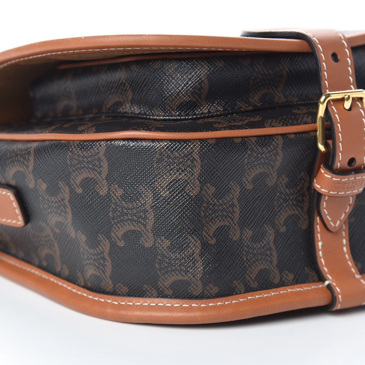 Triomphe Canvas Medium Folco Bag Tan