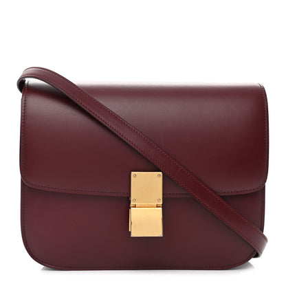 Celine Box Calfskin Medium Classic Box Flap Bag Burgundy 1 of 15