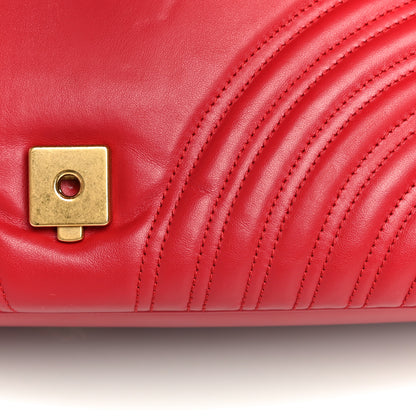 Gucci Calfskin Matelasse Large GG Marmont Shoulder Bag Hibiscus Red 13 of 19